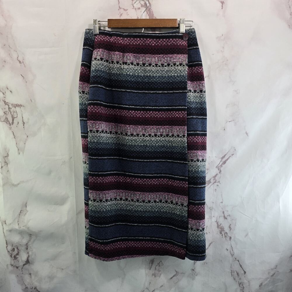 Vintage Southwestern Skirt Womens 29 Medium Maxi Tapestry Blanket Aztec Wrap 90s